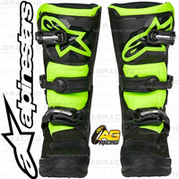 Alpinestars Tech 7S Youth Kids Boots Black Yellow Flo