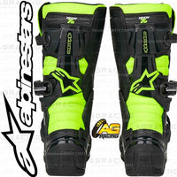 Alpinestars Tech 7S Youth Kids Boots Black Yellow Flo