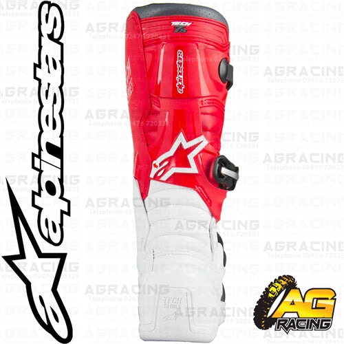 Alpinestars Tech 7S Youth Kids Boots White Red Grey