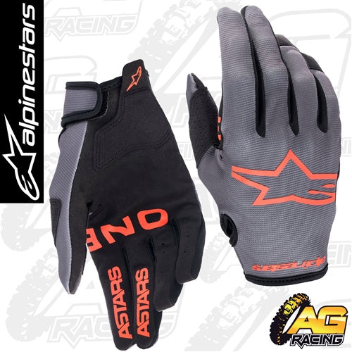 Alpinestars 2023 Radar Magnet Neon Red Kids Gloves