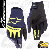 Alpinestars 2023 Techstar Night Navy Yellow Gloves