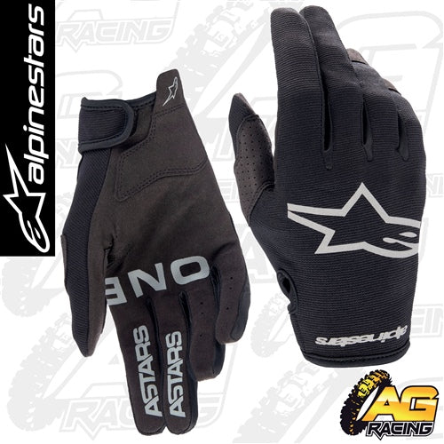 Alpinestars 2023 Radar Black Brushed Silver Gloves