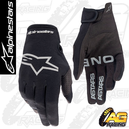 Alpinestars 2023 Radar Black Brushed Silver Gloves