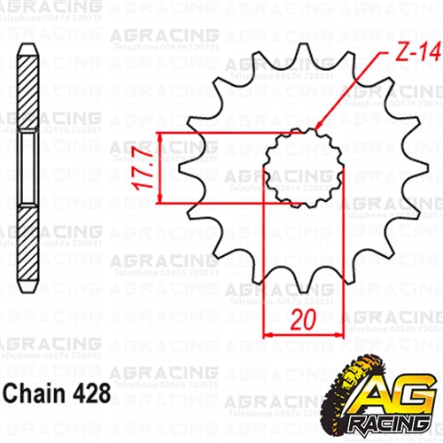 Apico Steel Front Sprocket 428 Pitch For Derbi GPR 125 Nude 2004-2008