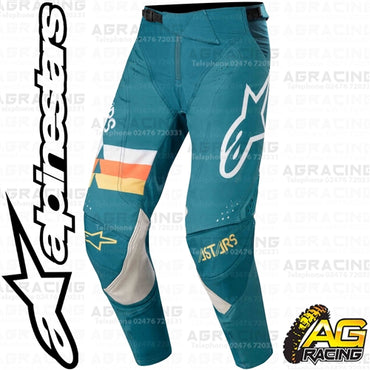 Alpinestars  Techstar Venom Petrol White Orange Fluo Pants Trousers