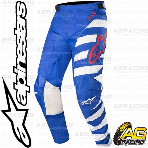 Alpinestars  Racer Braap Blue White Red Pants Trousers