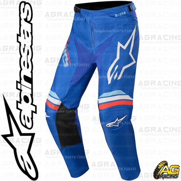 Alpinestars  Racer Braap Blue Off White Pants Trousers