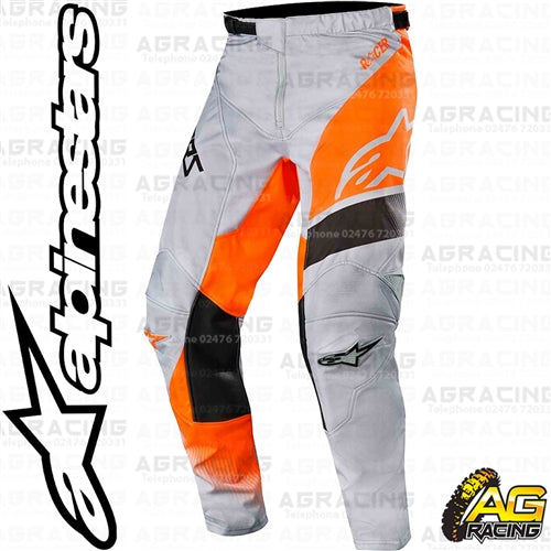 Alpinestars  Racer Supermatic Light Grey Orange Fluo Black Pants Trousers