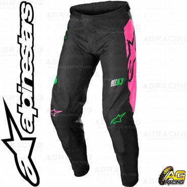 Alpinestars  Racer Compass Black Green Neon Pink Fluo Pants Trousers