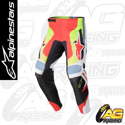 Alpinestars 2023 Fluid Agent Black Mars Red Yellow Pants Trousers