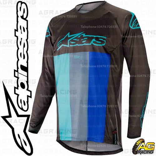 Alpinestars  Techstar Venom Black Turquoise Blue Race Jersey