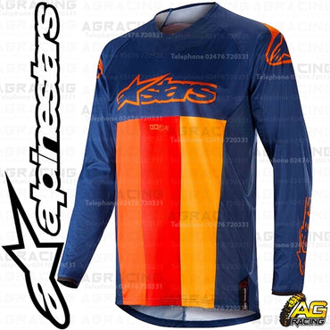 Alpinestars  Techstar Venom Dark Blue Red Tangerine Race Jersey