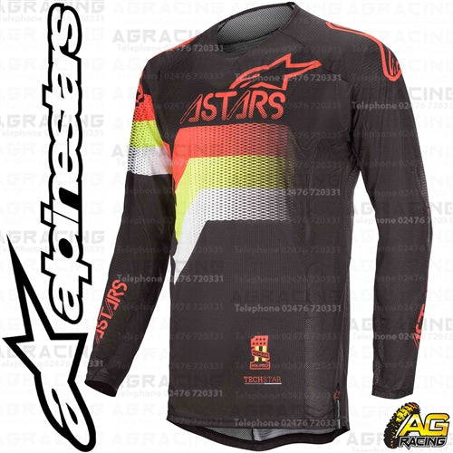 Alpinestars  Techstar Venom Black Red Fluo Yellow Fluo Race Jersey Shirt