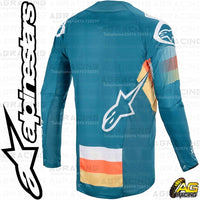 Alpinestars  Techstar Venom Petrol White Orange Race Jersey Shirt
