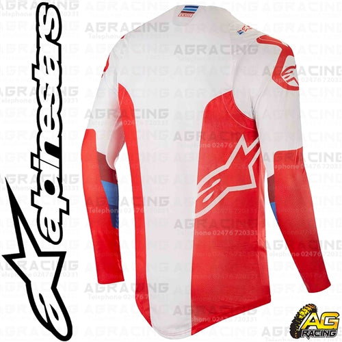 Alpinestars 2019 SuperTech Red White Race Jersey Shirt Top Motocross Enduro