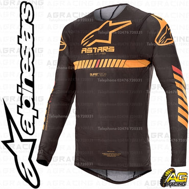 Alpinestars  SuperTech Black Orange Red Fluo Race Jersey Shirt