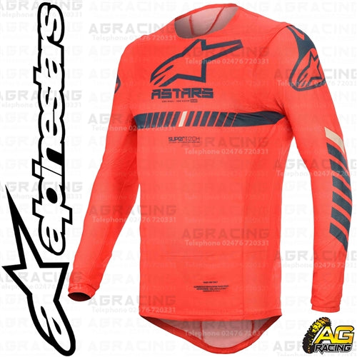 Alpinestars  SuperTech Bright Red Navy Off White Race Jersey Shirt