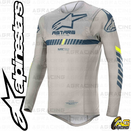 Alpinestars  SuperTech Grey Navy Yellow Fluo Race Jersey Shirt