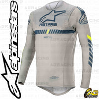 Alpinestars  SuperTech Grey Navy Yellow Fluo Race Jersey Shirt