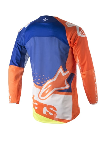 Alpinestars  Techstar Factory Race Jersey Shirt Top Orange Flo Blue White Yellow