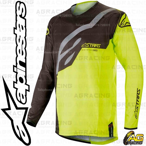 Alpinestars  Techstar Factory Black Yellow Fluo Race Jersey Shirt