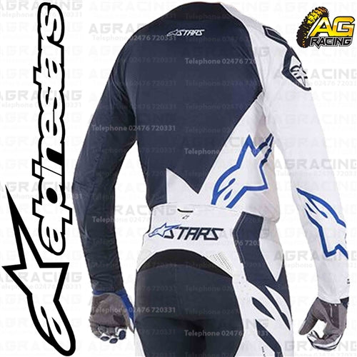 Alpinestars 2019 Tech Star Factory White Dark Navy Race Jersey Shirt Top Motocross Enduro
