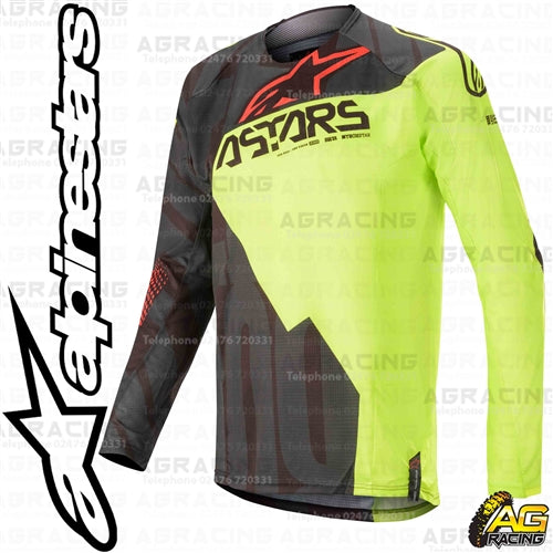 Alpinestars  Techstar Factory Black Yellow Fluo Red Fluo Race Jersey Shirt