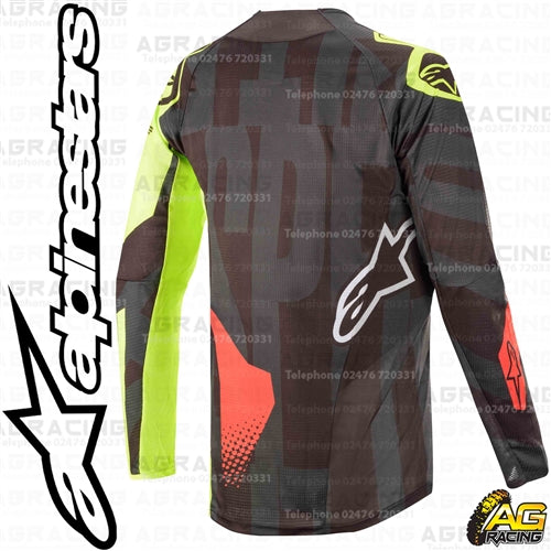 Alpinestars  Techstar Factory Black Yellow Fluo Red Fluo Race Jersey Shirt