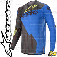 Alpinestars  Techstar Factory Black Dark Blue Yellow Fluo Race Jersey Shirt