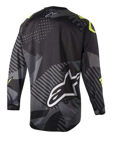 Alpinestars  Racer Supermatic Race Jersey Shirt Top Black Yellow Flo