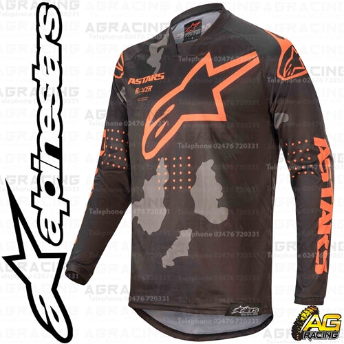 Alpinestars  Racer Tactical Black Grey Camo Orange Fluo Race Jersey