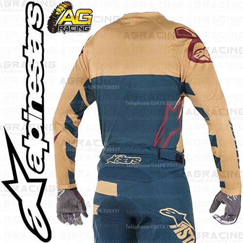 Alpinestars  Racer Braap Petrol Tan Maroon Race Jersey