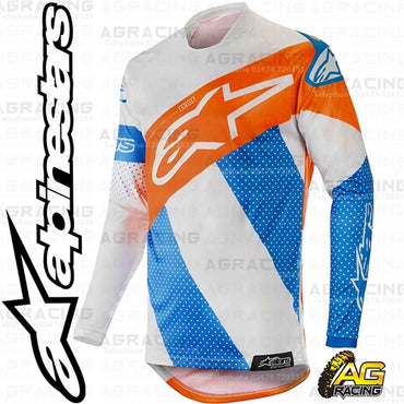 Alpinestars  Racer Tech Atomic Cool Grey Mid Blue Orange Fluo Race Jersey
