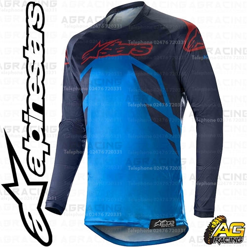 Alpinestars  Racer Tech Compass Dark Navy Mid Blue Burgundy Race Jersey