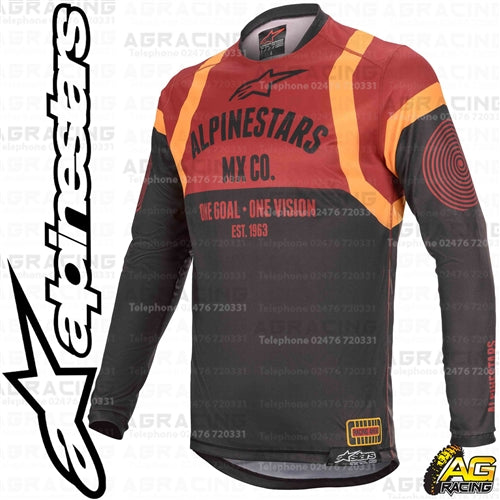 Alpinestars  Racer Tech Flagship Black Bordeaux Orange Race Jersey