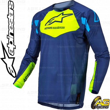 Alpinestars  Racer Factory Dark Blue Yellow Fluo Blue Neo Youth Children's Race Jersey