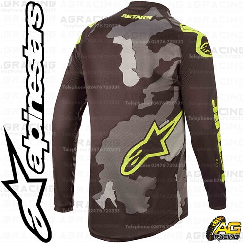 Alpinestars  Racer Tactical Black Grey Camo Yellow Fluo Youth Children's Race Jersey