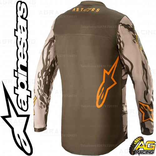 Alpinestars  Racer Tactical Military Sand Camo Tangerine Youth Children's Race Jersey
