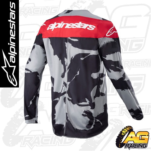 Alpinestars 2023 Racer Tactical Cast Grey Camo Mars Red Kids Jersey