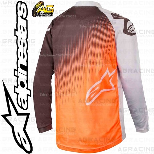 Alpinestars  Racer Supermatic Light Grey Orange Fluo Black Youth Children's Race Jersey