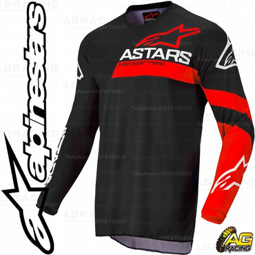 Alpinestars  Racer Chaser Black Bright Red Youth Children's Race Jersey