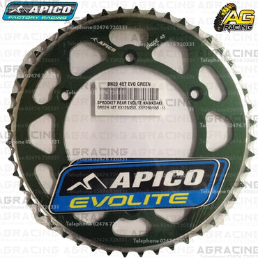 Apico Evolite Green Rear Sprocket 520 Pitch For Kawasaki KX 125 1990-2008