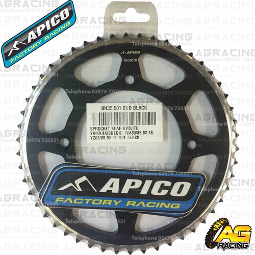 Apico Evolite Black Rear Sprocket 420 Pitch For Suzuki RM 80 1989-2001