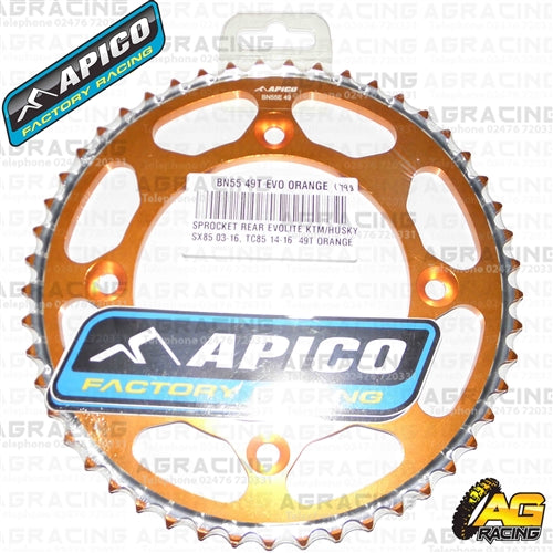 Apico Evolite Orange Rear Sprocket 428 Pitch For KTM SX 85 2003-2018