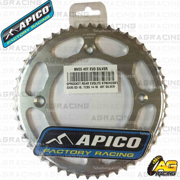 Apico Evolite Silver Rear Sprocket 428 Pitch For KTM SX 85 2003-2018