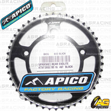 Apico Evolite Black Rear Sprocket 420 Pitch For KTM SX 65 1998-2017