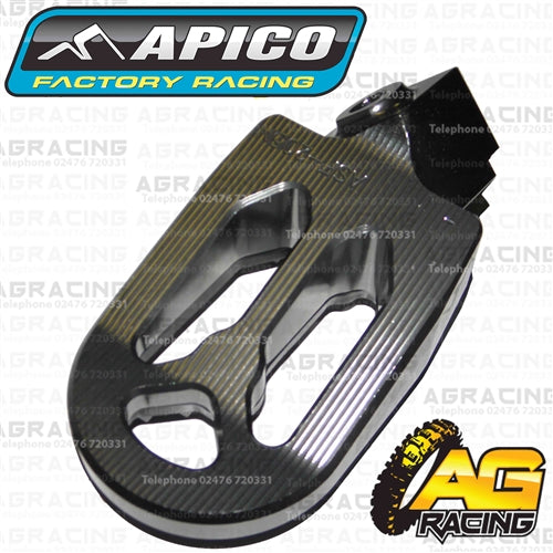 Apico Pro Bite Pro-Bite Titanium Grey Wide Footpegs Pegs For Beta RR 2T 250 2013-2018 Motocross Enduro