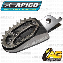 Apico Pro Bite Pro-Bite Titanium Grey Wide Footpegs Pegs For Kawasaki KX 450F 2007-2018 Motocross Enduro