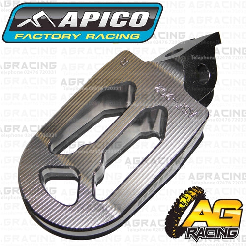 Apico Pro Bite Pro-Bite Titanium Grey Wide Footpegs Pegs For Kawasaki KX 250F 2006-2018 Motocross Enduro