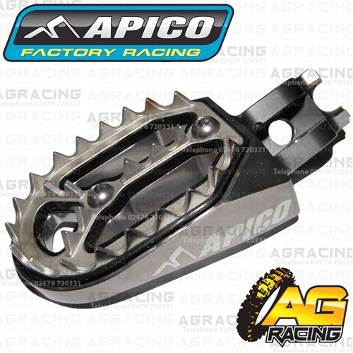 Apico Pro Bite Pro-Bite Titanium Grey Wide Footpegs Pegs For Kawasaki KX 250F 2006-2018 Motocross Enduro